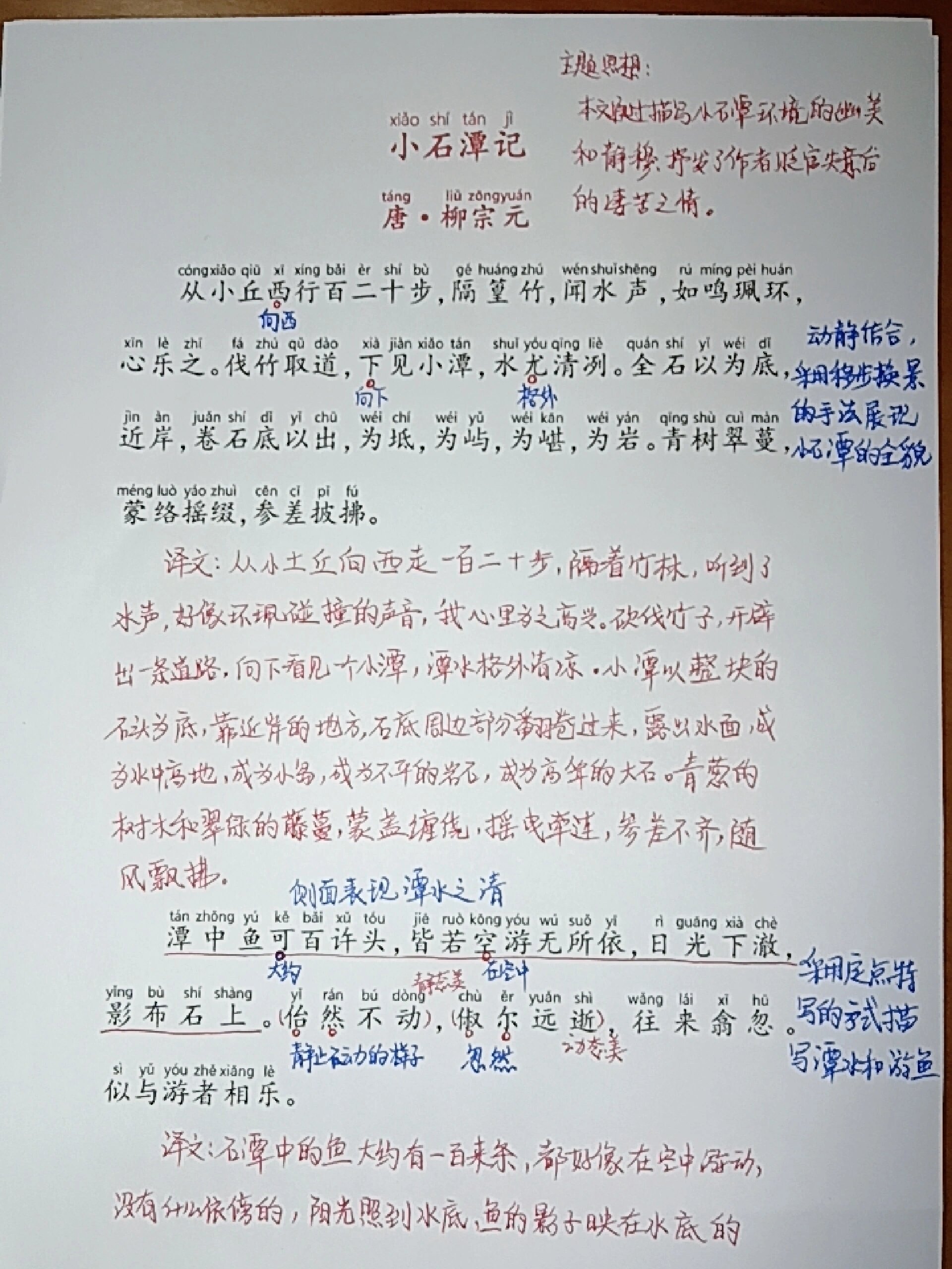 八下语文书小石潭记图片