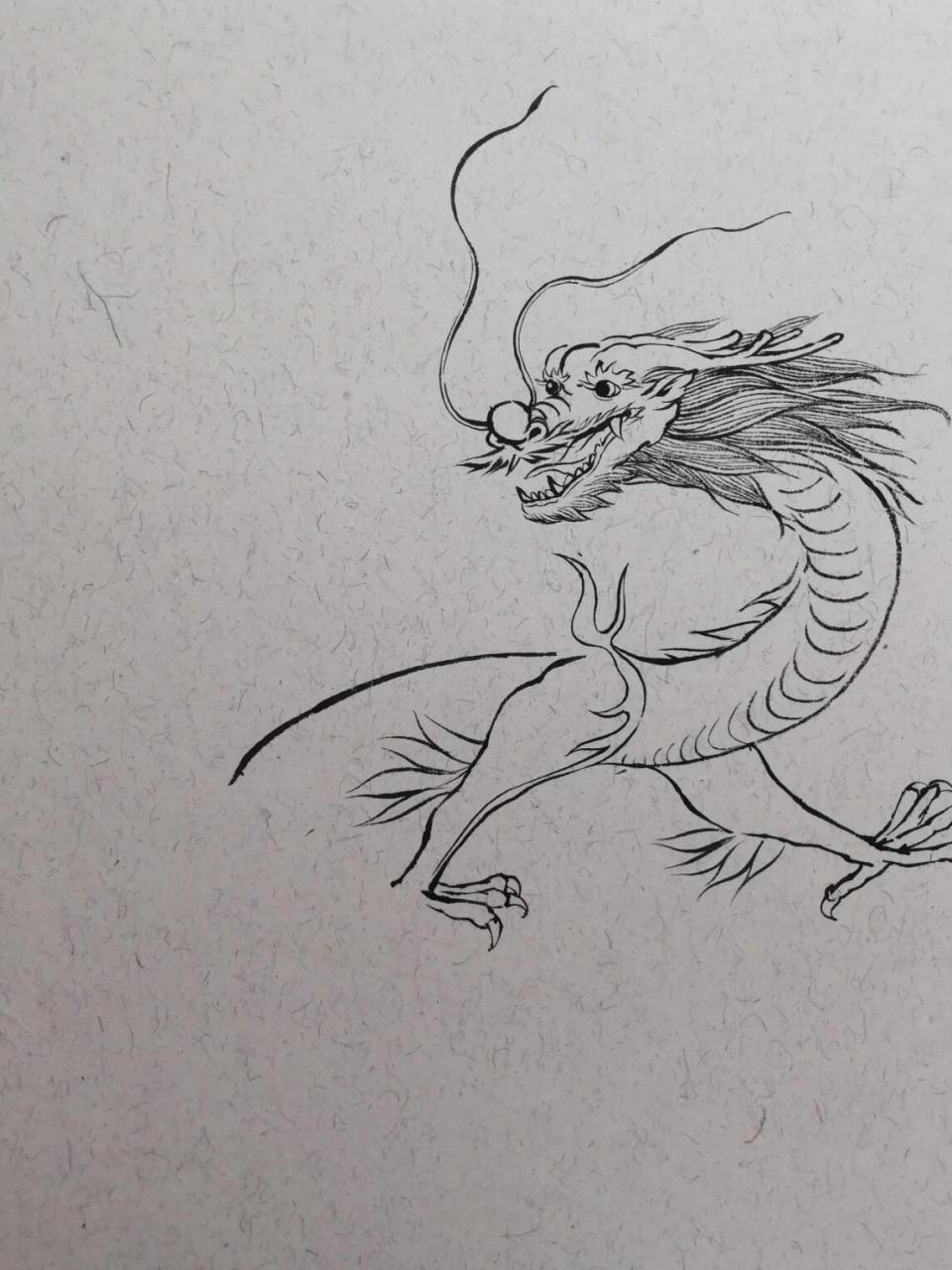 我往期有篇笔记《双龙戏珠》,里面详细讲解了金龙和青龙的创作方法