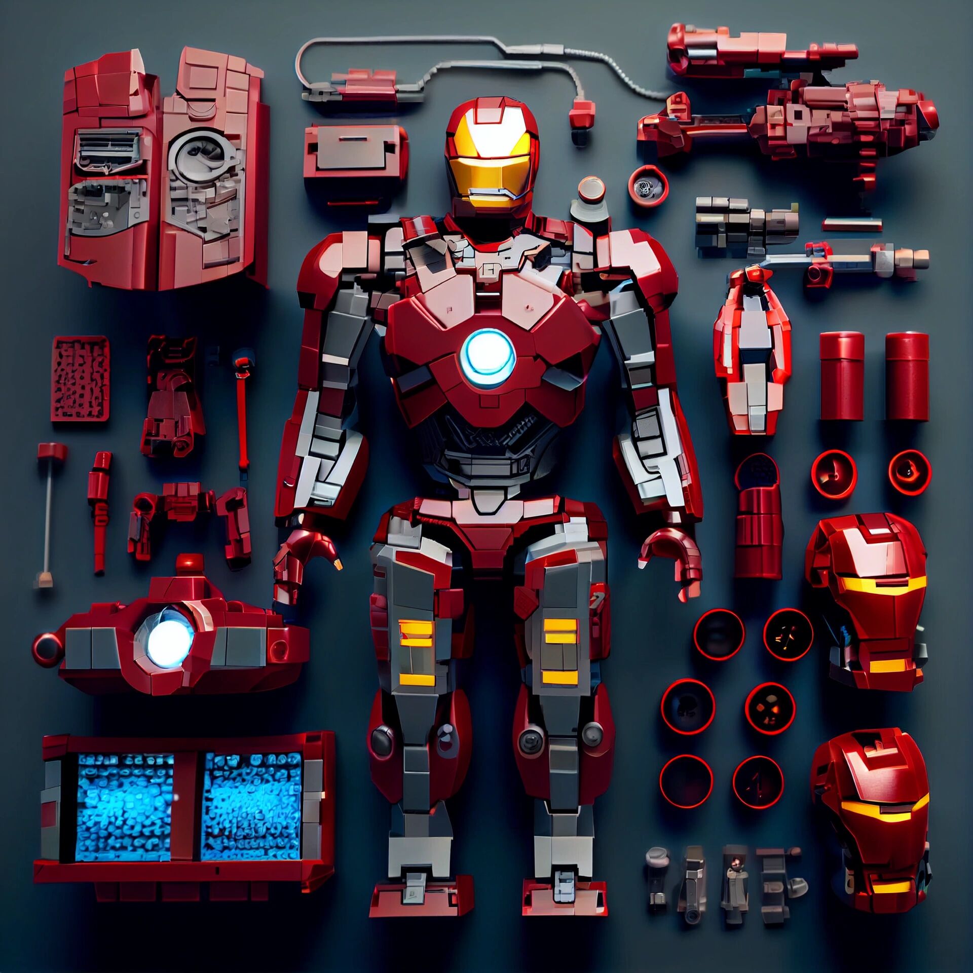 q版钢铁侠设计图丨ai插画