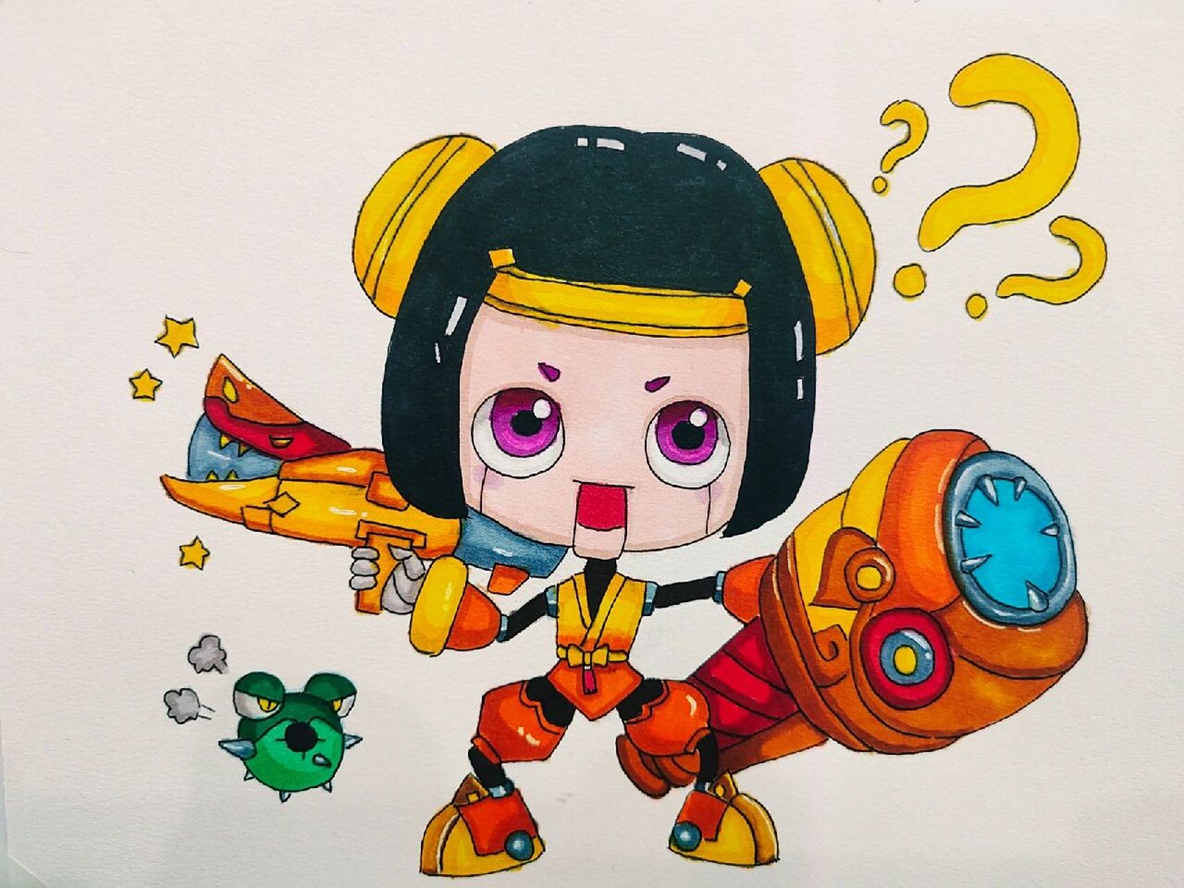 王者荣耀鲁班七号儿童画