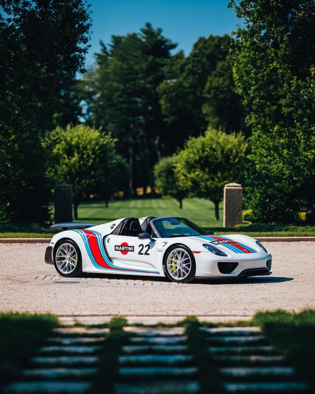 全球汽车##车轮上的小梦#  保时捷 918 spyder(马天尼涂装)