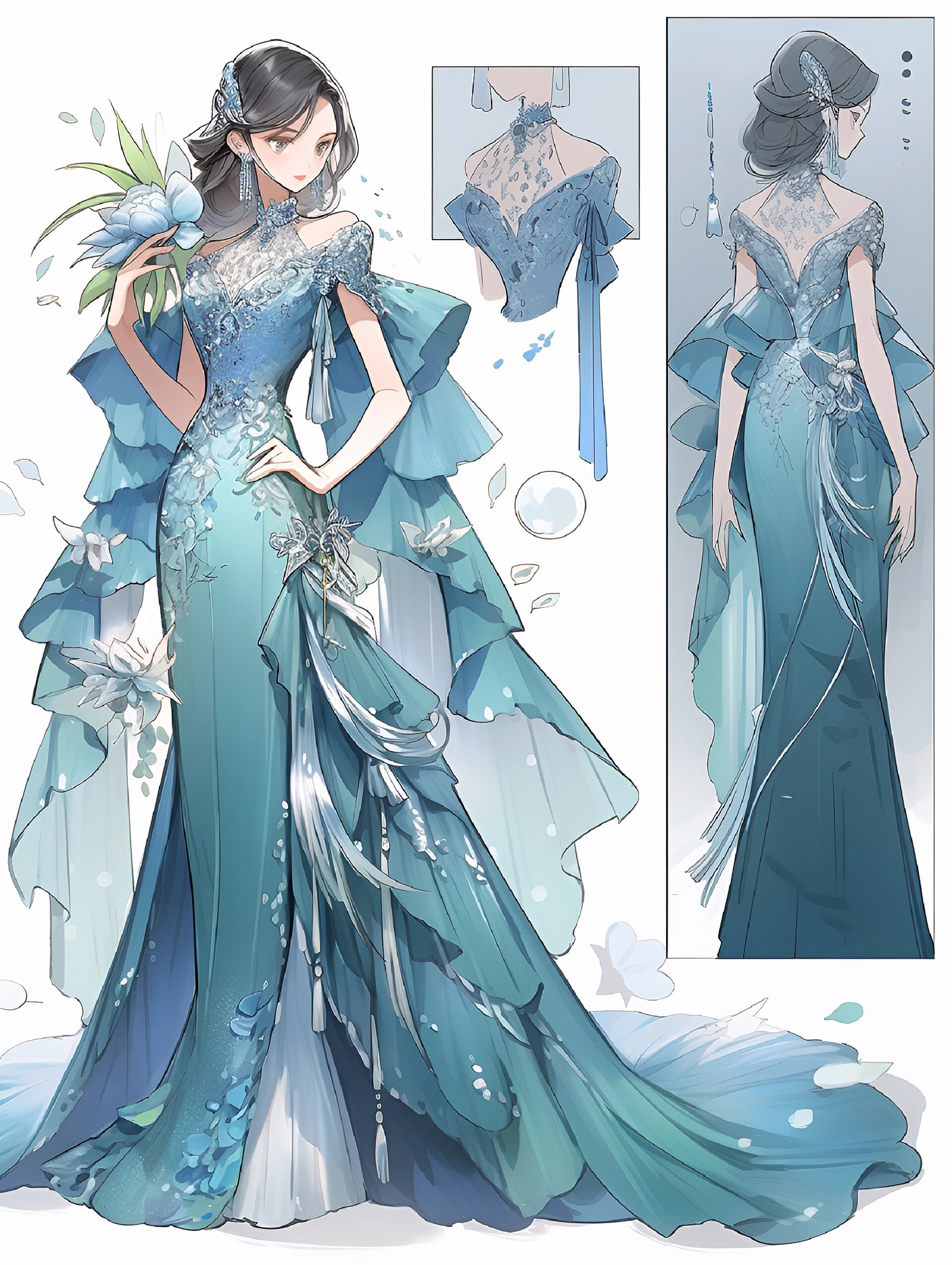 笔记灵感##神仙裙子##浪漫穿搭##服装设计手绘##相册最新##壁纸