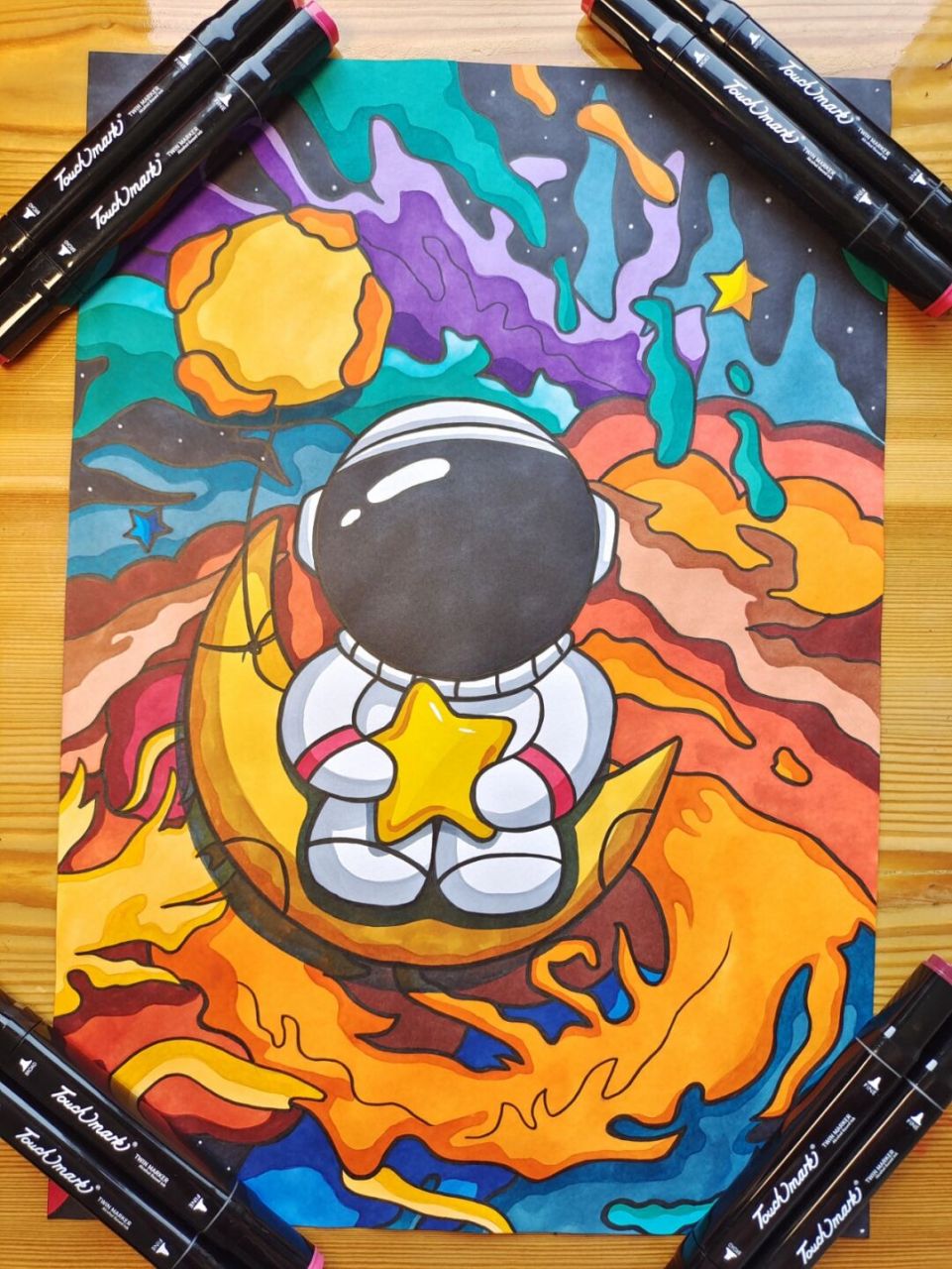 宇航员手绘(附原图) 宇航员手绘,最后一张原图,马克笔推荐touchmark