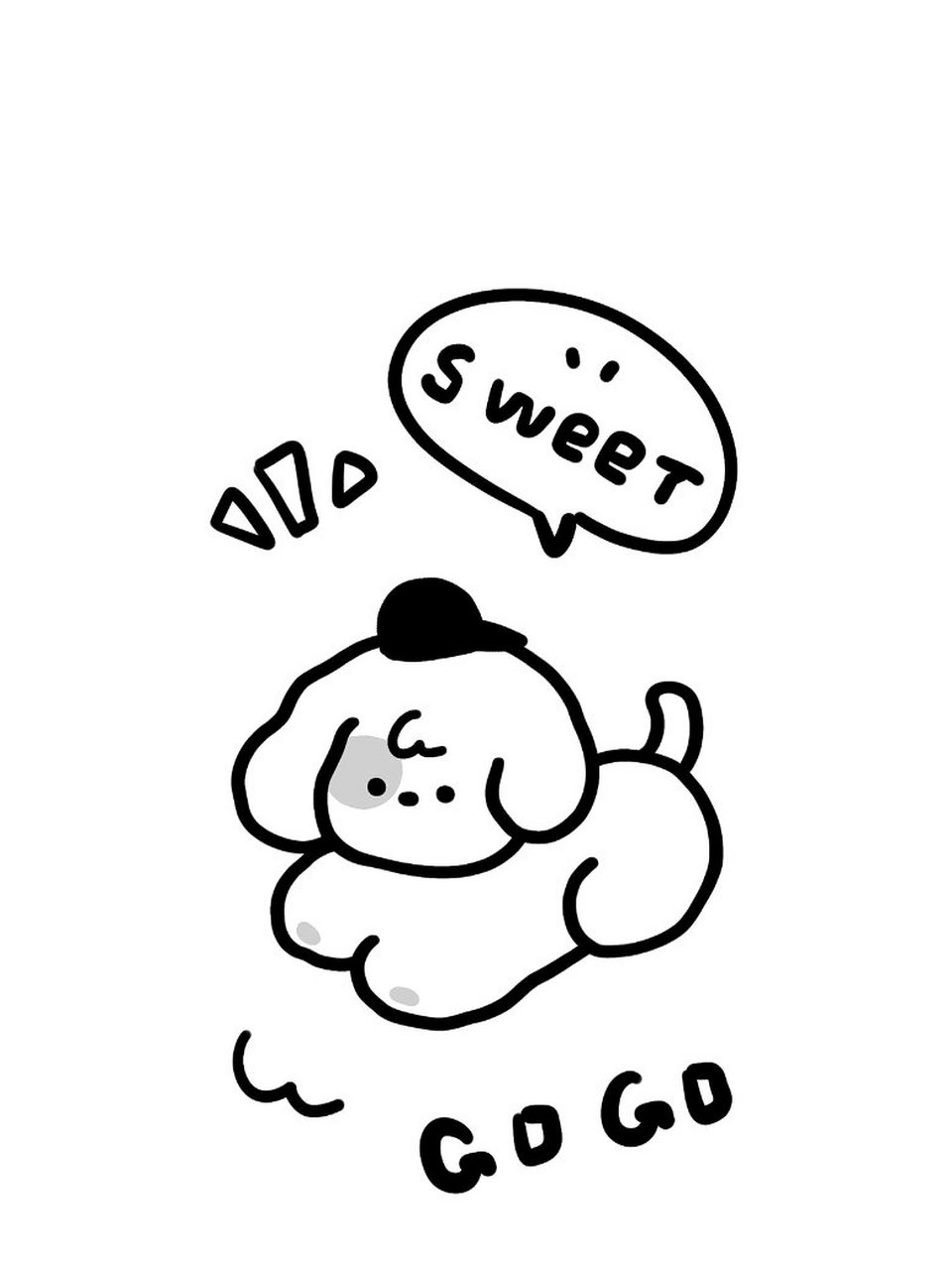 线条小狗丨简笔画丨原创简约壁纸 是谁还没拥有线条狗狗做壁纸捏 原创