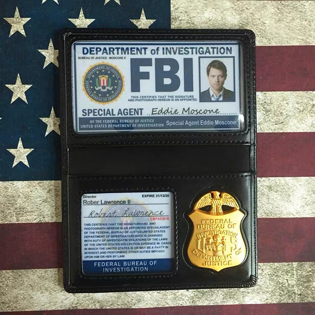 fbi金属徽章证件夹 美剧迷《x档案》人物特工联邦f-b-i徽章证件夹 卡