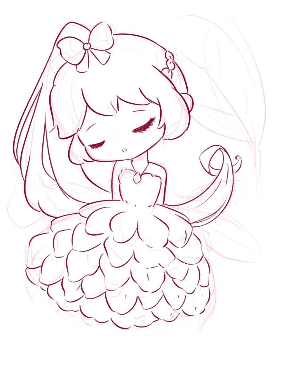 少女插画# #绘画学习# #花朵拟人图# 今天的栀子花 打卡画画啦