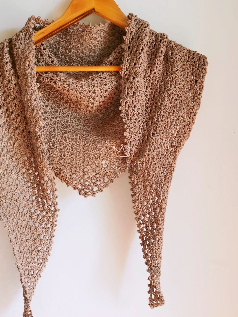 编织钩针61三角披肩围巾61图解 四股羊绒,4mm钩针这款钩完属于扁