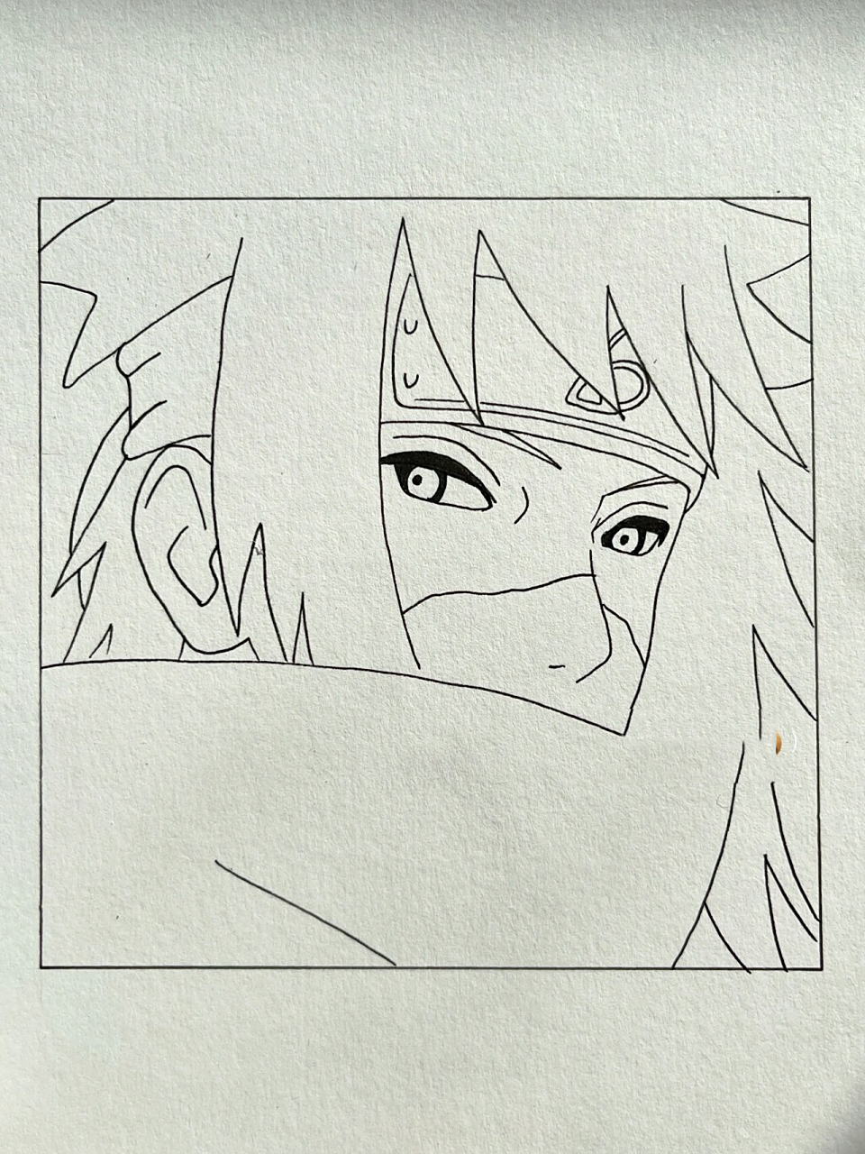 手绘|火影忍者·水门 附线稿过程     —— 边框:12701512cm 纸