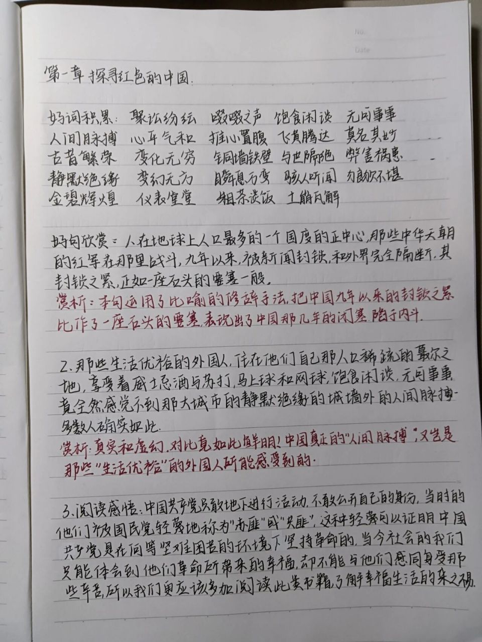 红星照耀中国读书笔记第一章 当当当,我又来了