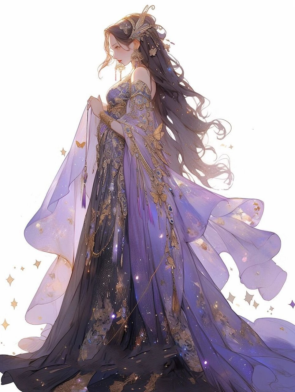 古风仙子纱裙 | 唯美华贵的紫色古装裙子 紫色的古风仙女纱裙再来一组