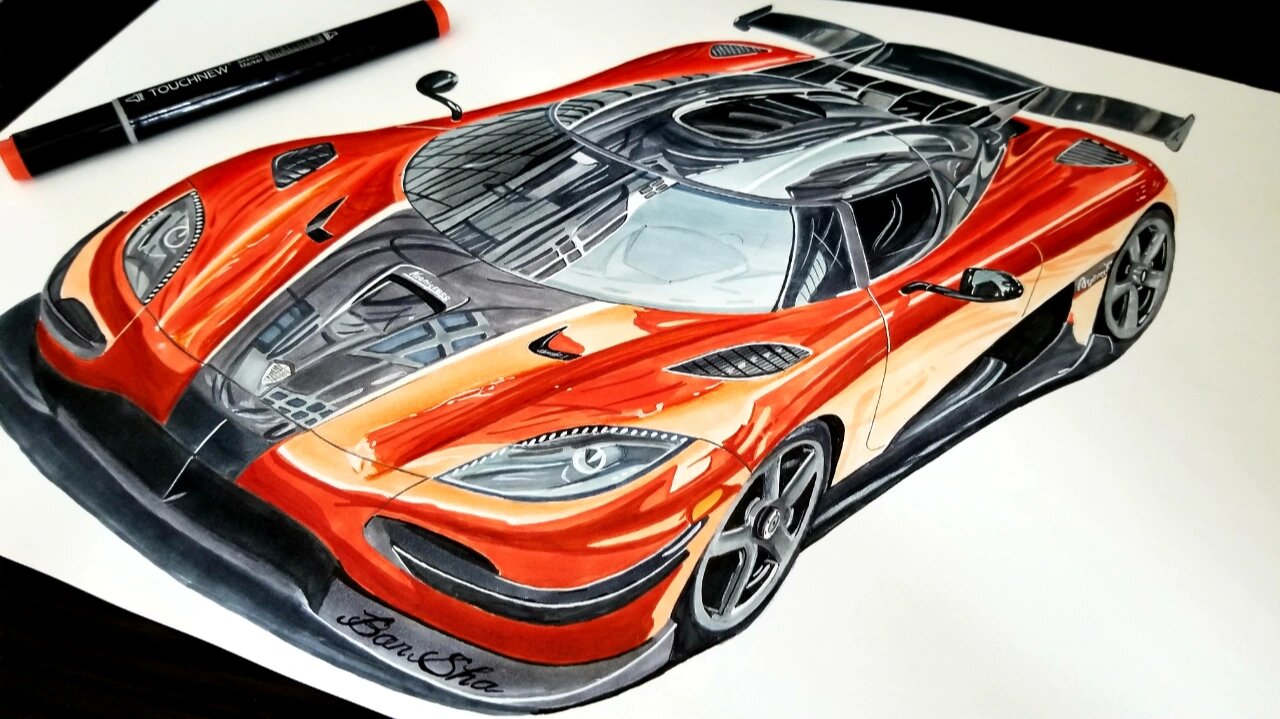 【汽车手绘】柯尼塞格agera xs