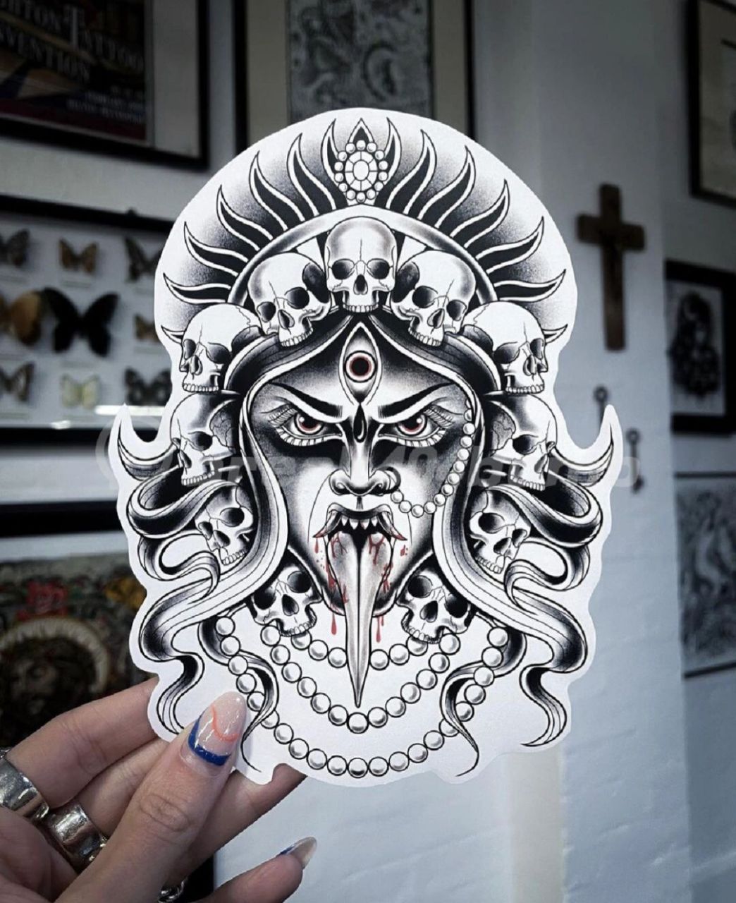 暗黑骷髅纹身手稿 #杭州纹身# #暗黑骷髅纹身# #暗黑系# #暗黑纹身