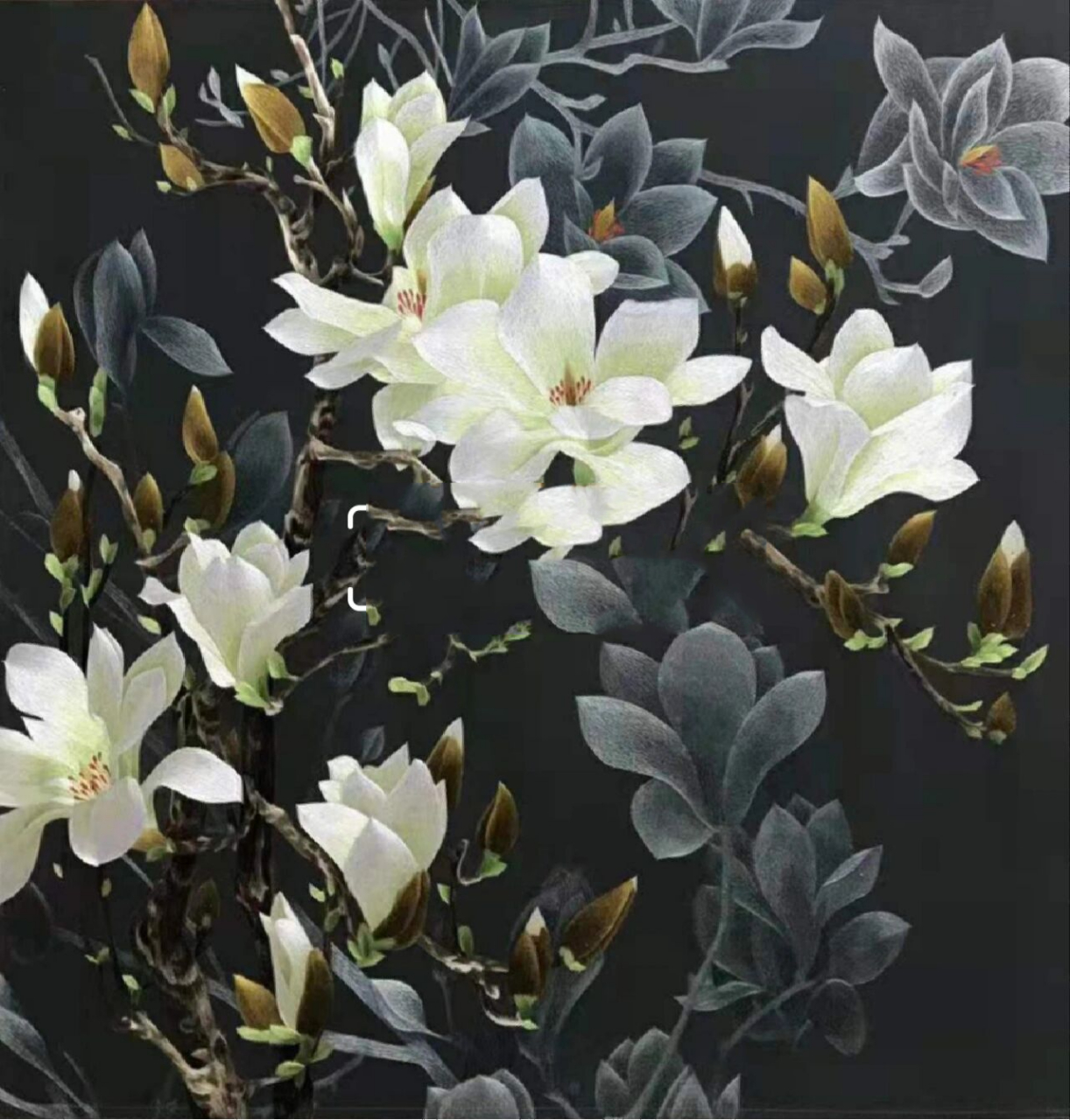 [ 单面绣 ] 苏绣玉兰飘香图,色泽姿态细腻 有厚度