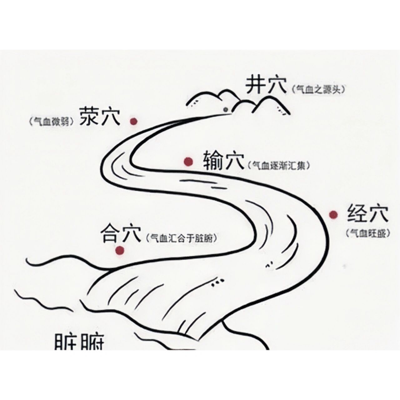 五输穴 针灸大成 聚英 难经 井荥输原经合 "所出为井,井象水之泉;所溜