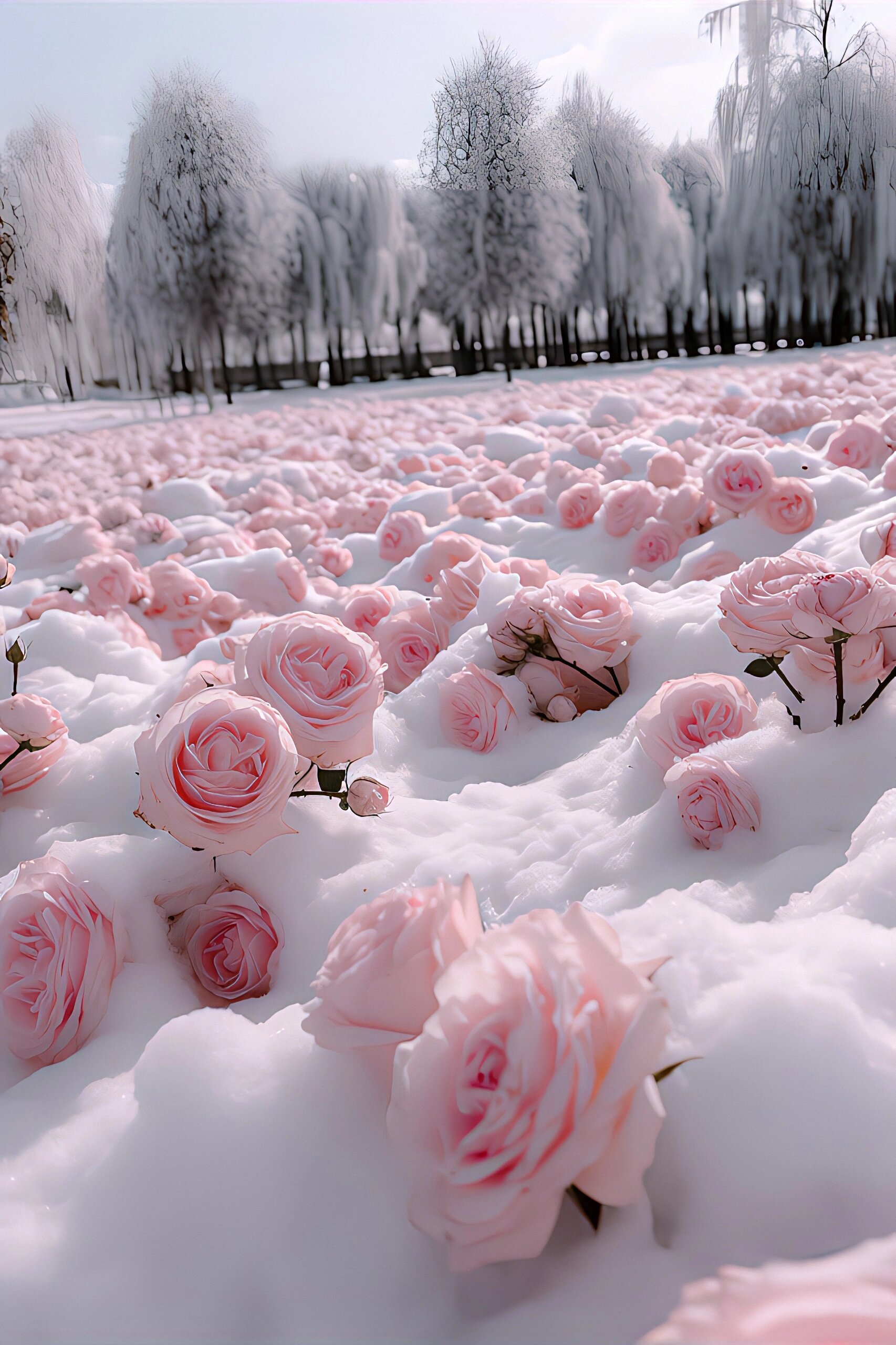 浪漫的冰雪玫瑰花海 冰雪玫瑰花海,一定要分享给你喜欢的人
