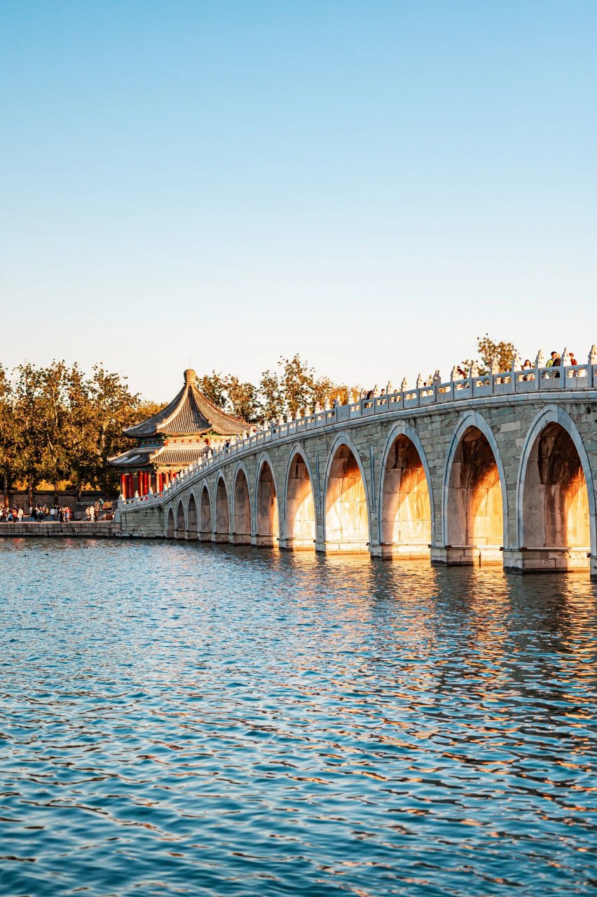 北京颐和园17孔桥图片图片