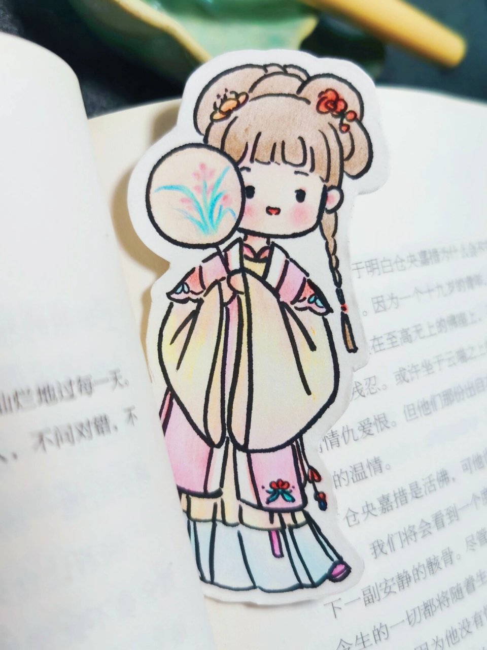 92最近画的小书签合集哟～古风简笔画 小姑娘和小公子来一波