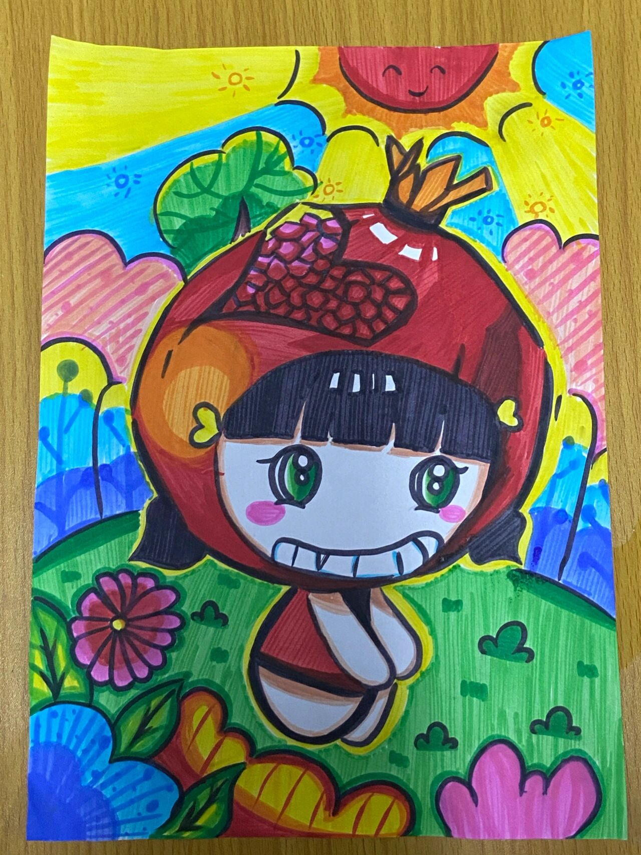 简笔画《石榴娃娃》 画画不仅给我带来乐趣,也像好朋友一样给我带来