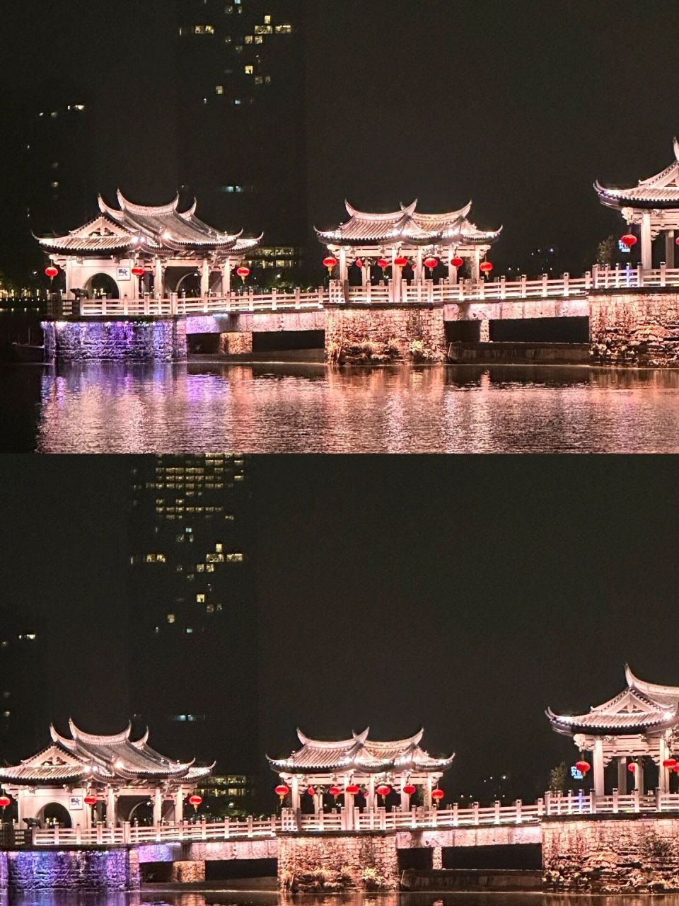 潮州-广济桥灯光秀美景           看到灯光秀一第一感受是震撼!