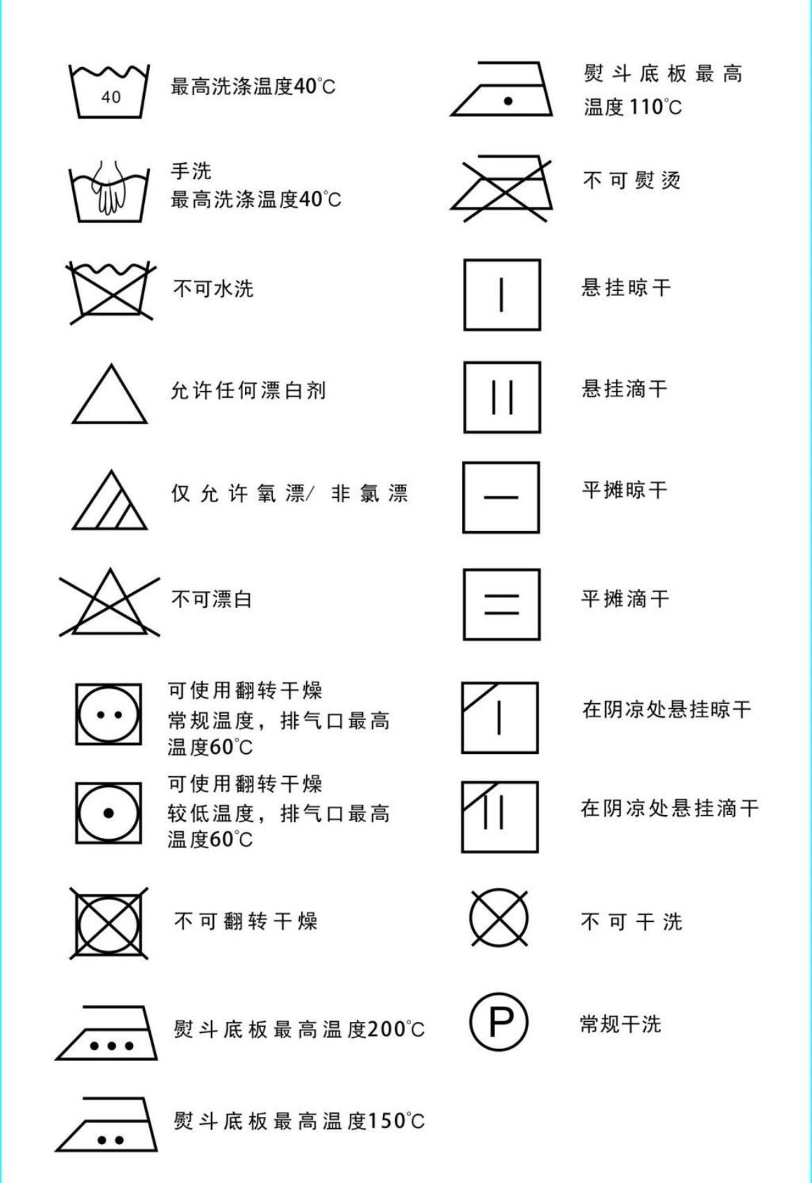 衣物吊牌标识大全 记住一下