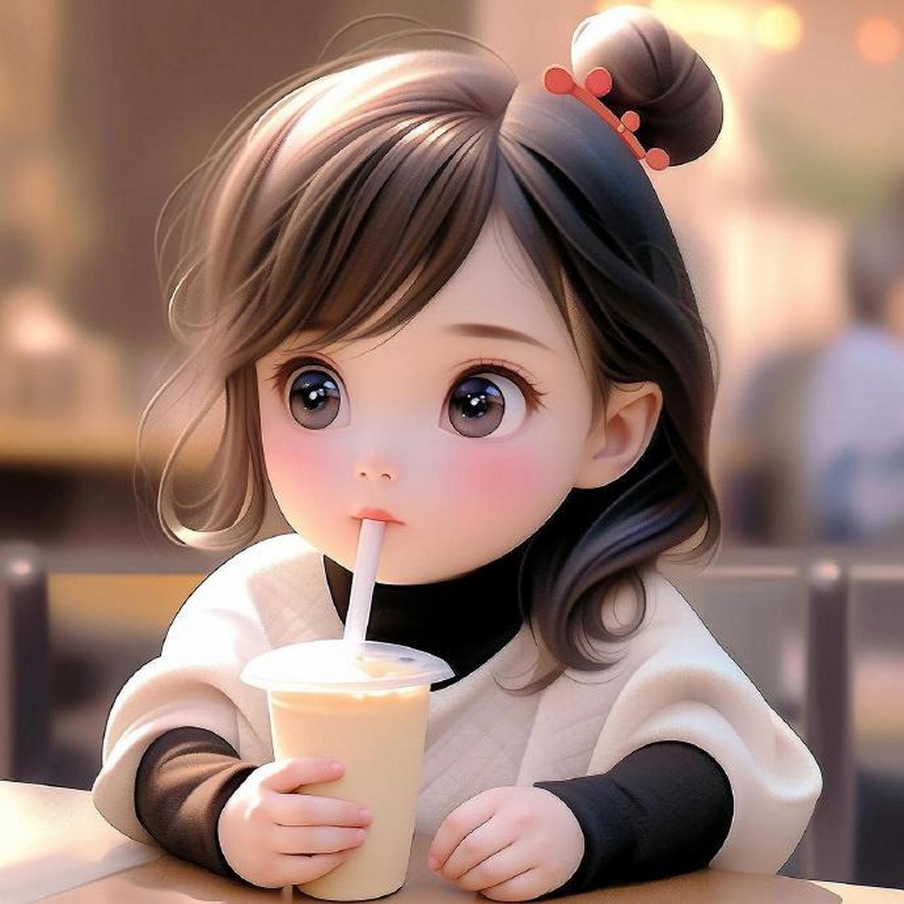 漂酿的奶茶妹妹可爱头像②   #文案# #朋友圈文案# #可爱头像