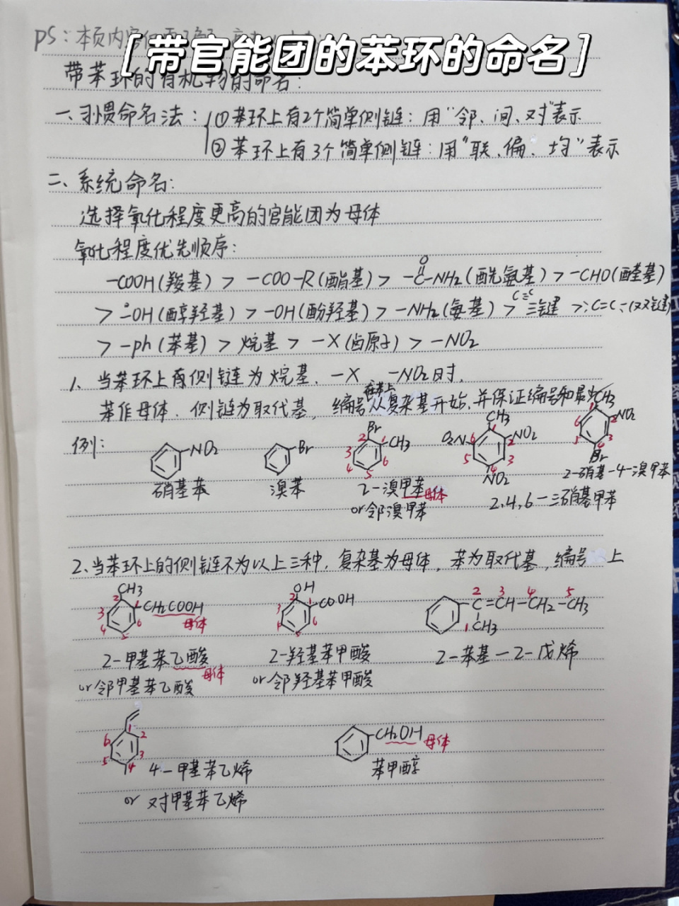 吐血整理 苯和其同系物的命名 发现 每个教辅资料 在苯的命名这一块