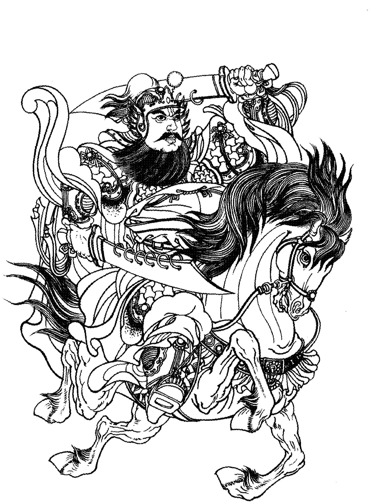 古代武将线描图稿(六) 一次发不了太多 喜欢的朋友加个关注吧o>