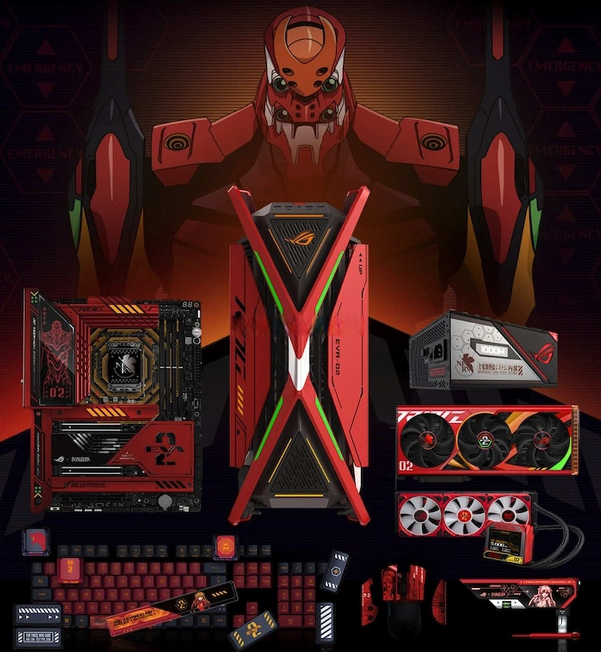 rog × evangelion eva2 号机联名神装是真的帅,好想搞一套!
