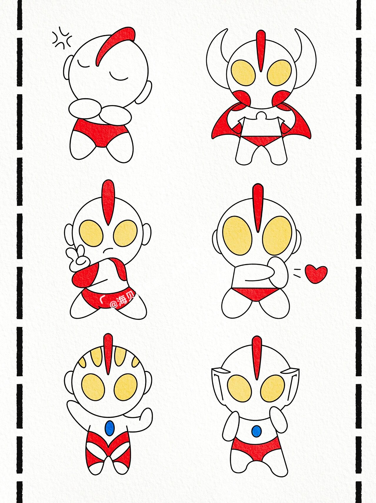 可爱q版奥特曼简笔画