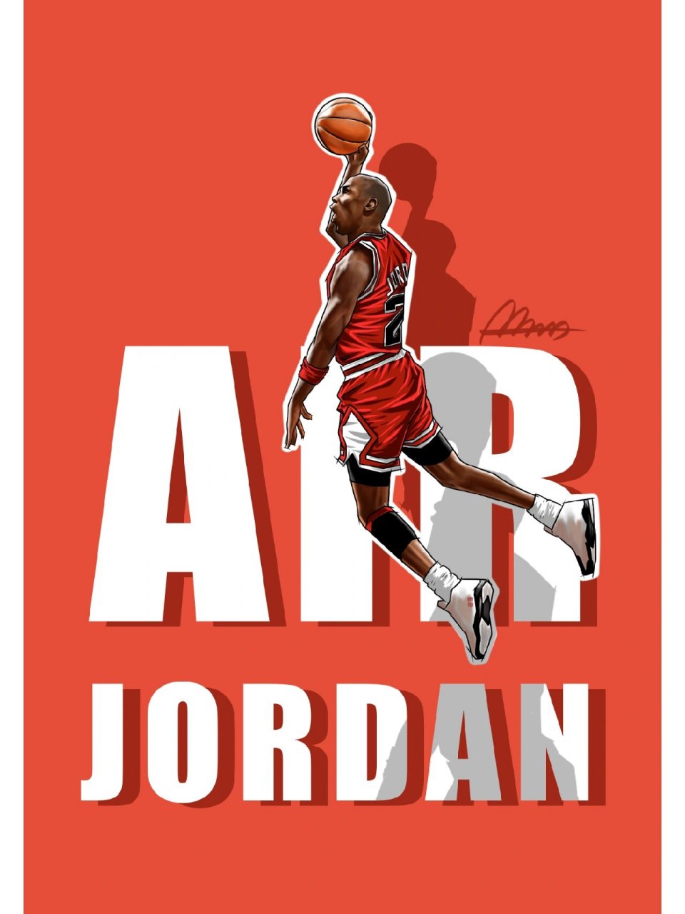 日常瞎画—迈克尔乔丹 今天画好了准备了两个尺寸,一个常用手机尺寸