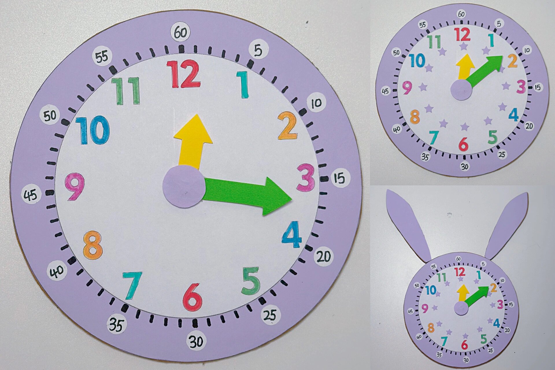 幼儿园小学生手工时钟指针可动附素材
