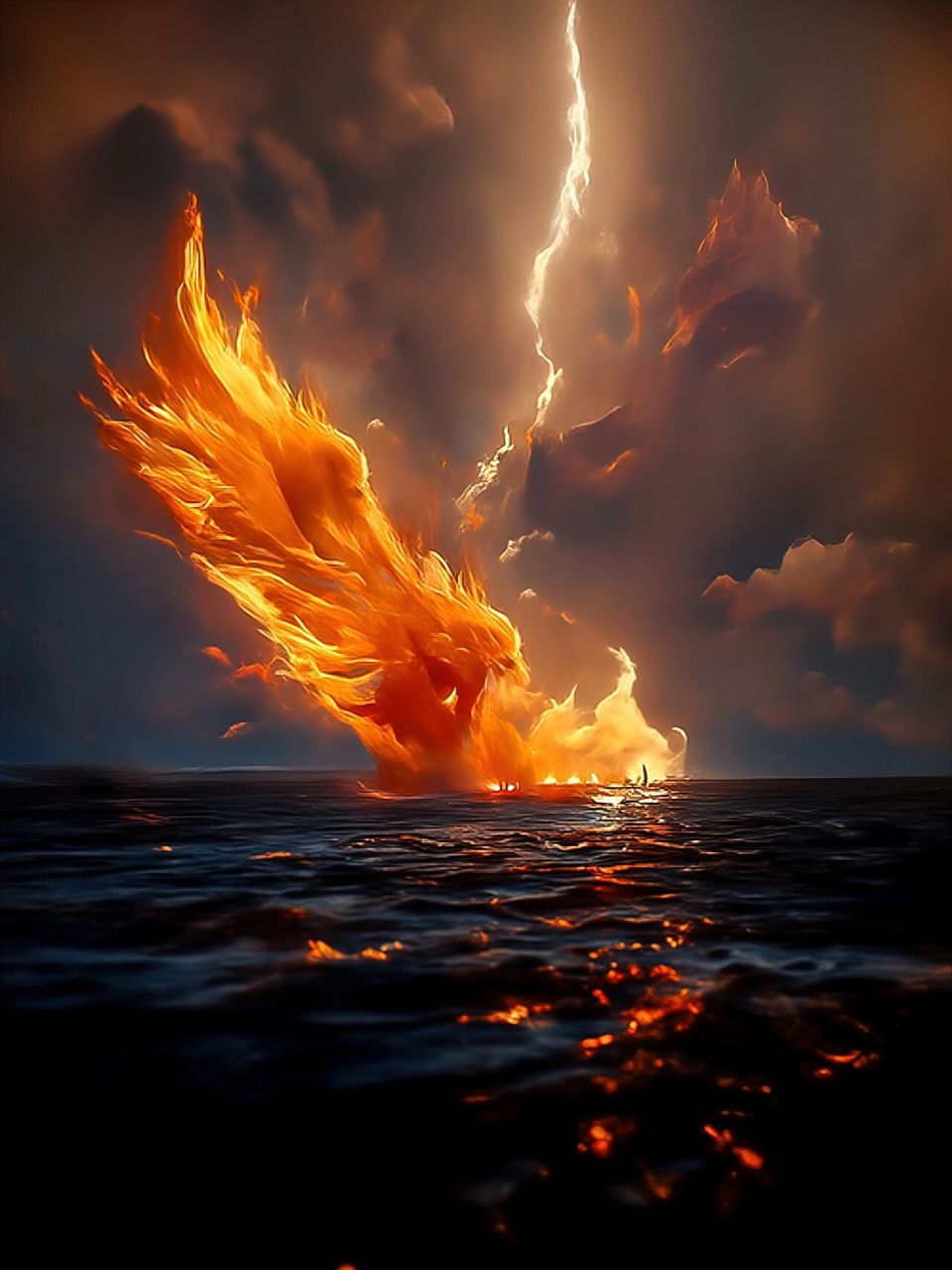 ai插画丨浴火重生 不向人间怨不平 相期浴火凤凰生