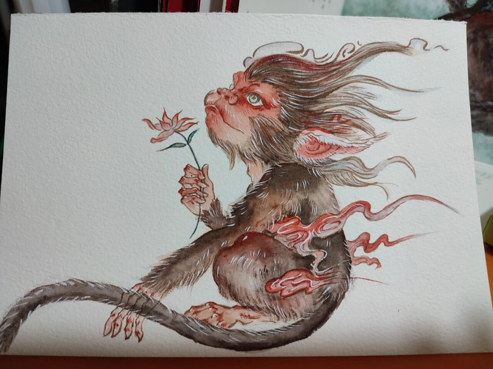 临摹山海异兽狌狌 原画是正常比例,我画q版,要保持我画q版的队形!