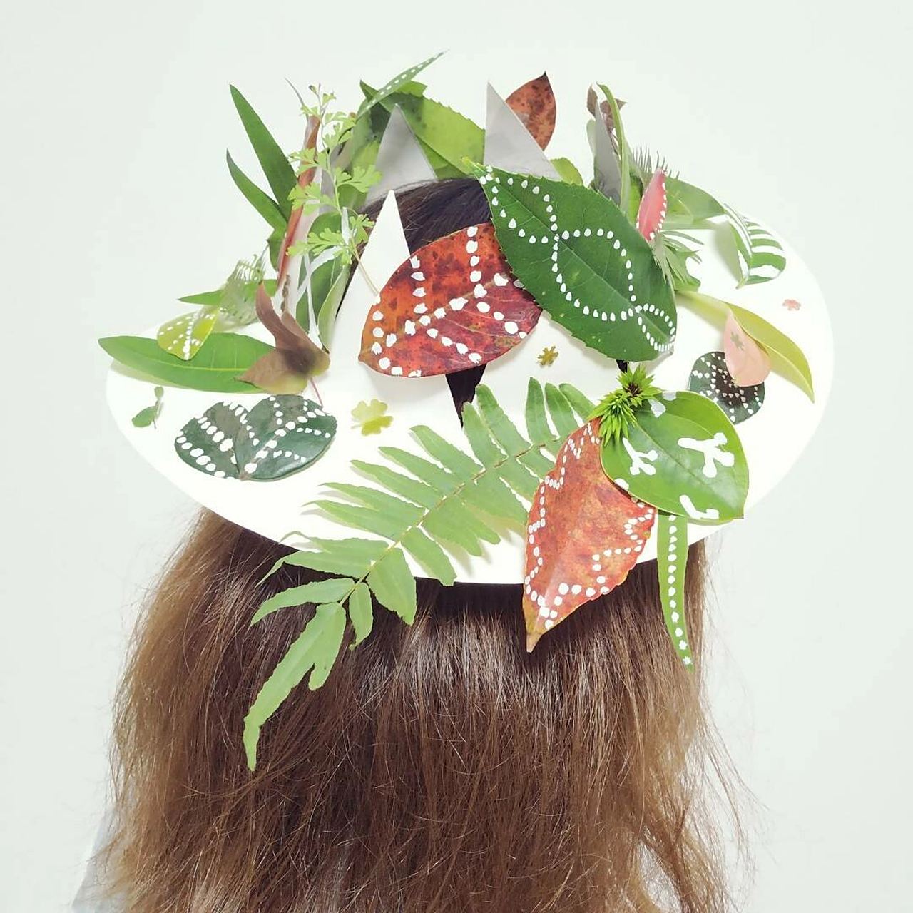 幼儿园手工|手作日记|树叶帽子 95树叶帽子95 当初为了完成美术