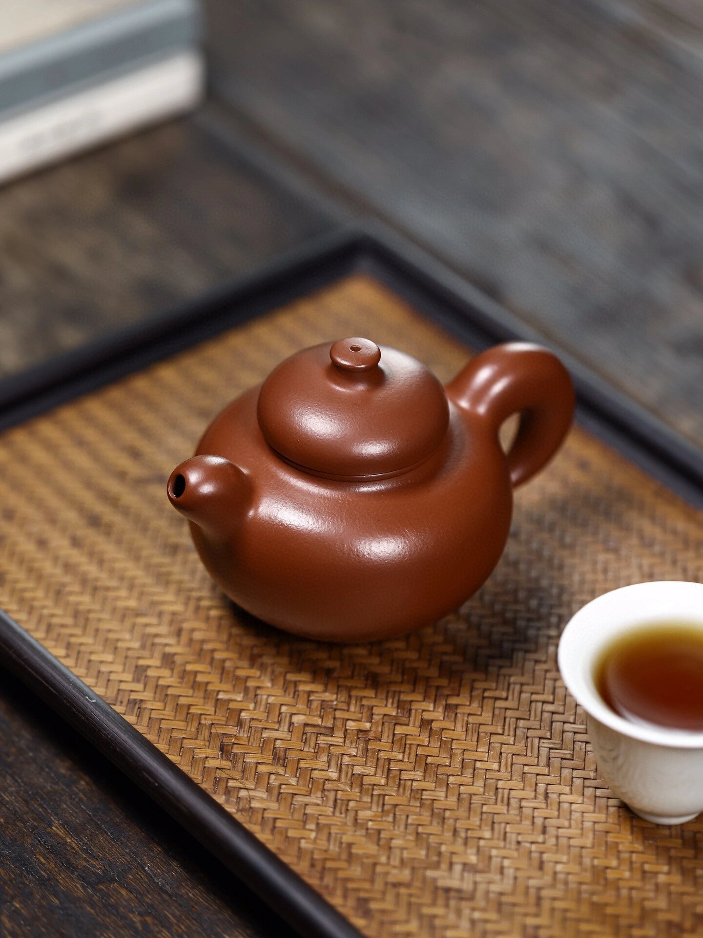 紫砂壶 全手工道洪莲葫芦.大红袍·160cc·14孔· 华小青.