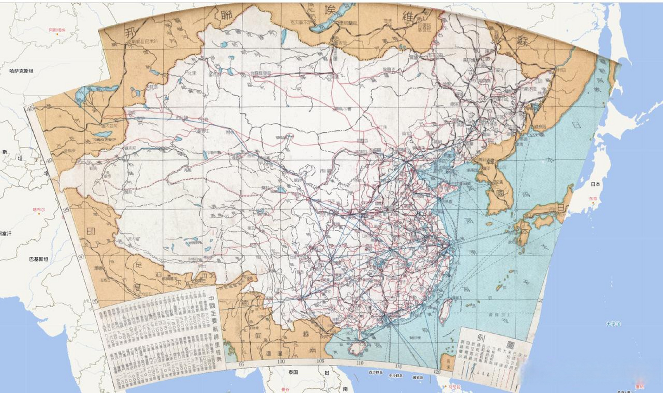 1949年中国铁路分布图图片