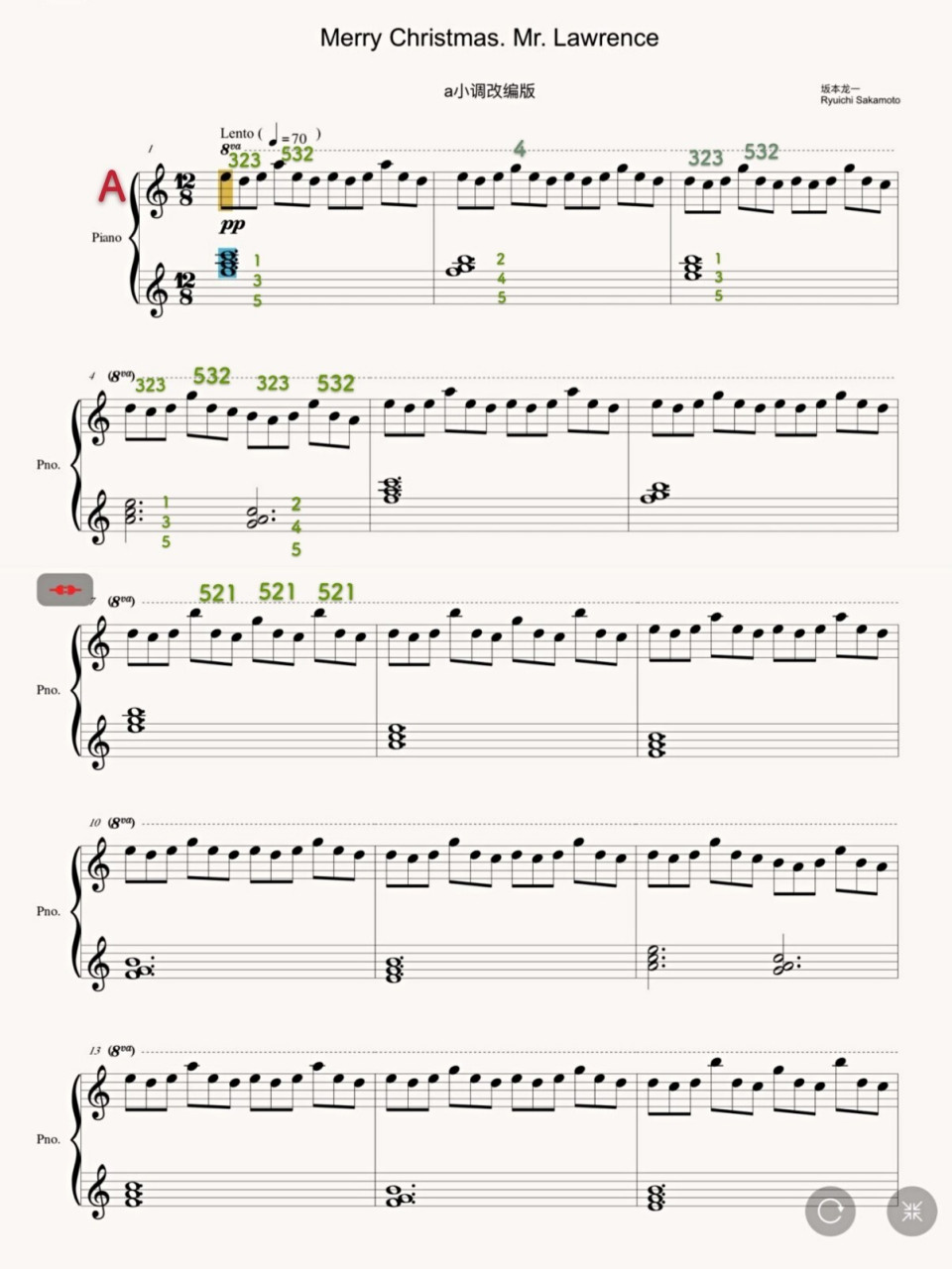 lawrence钢琴谱 94弹奏看上篇94 merry christmas mr.