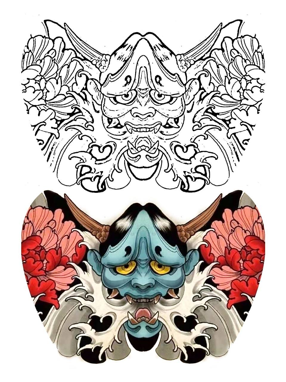 花胸纹身传统手稿图案收藏2 花胸纹身图案手稿收藏