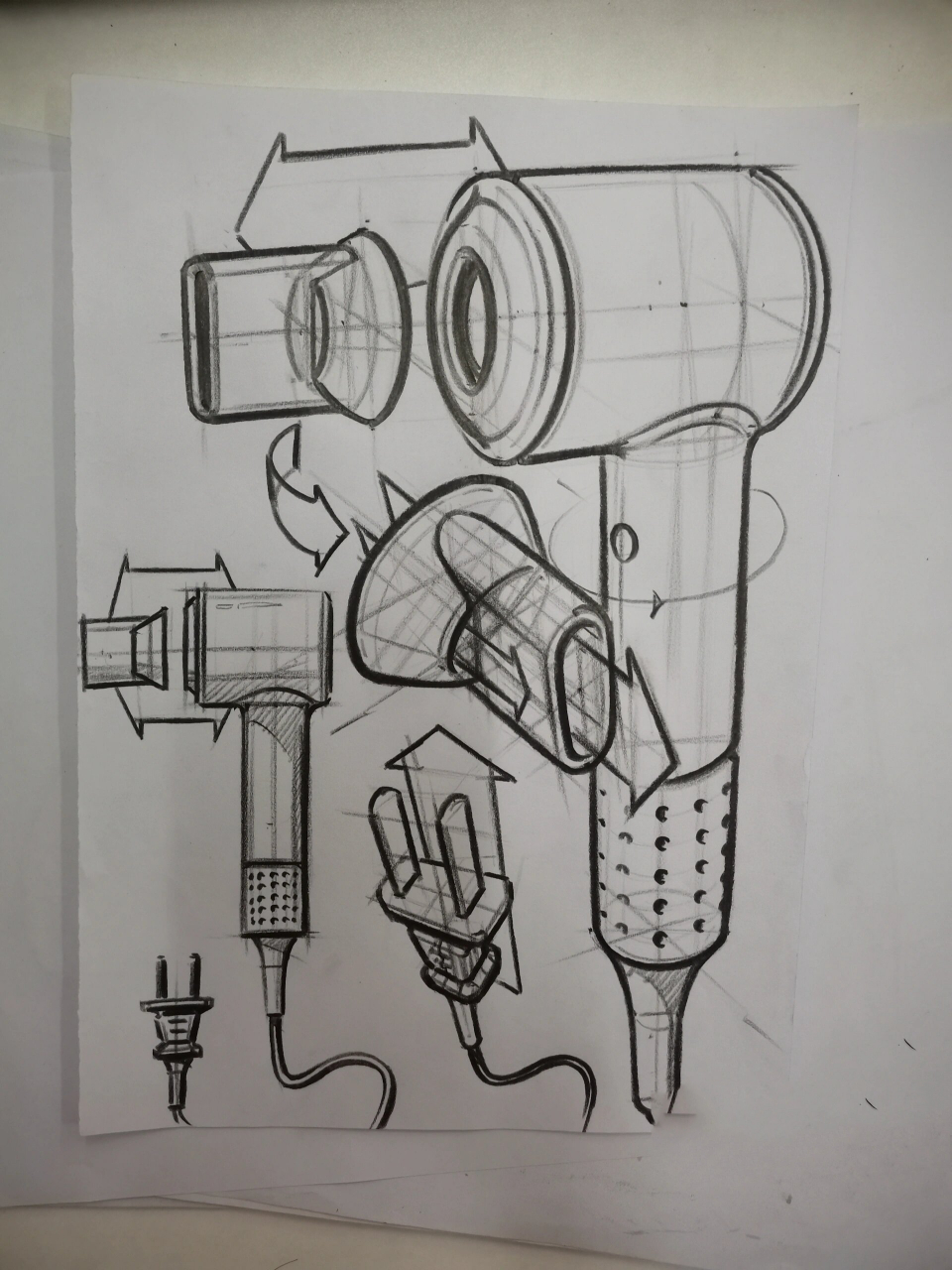 吹风机手绘表达