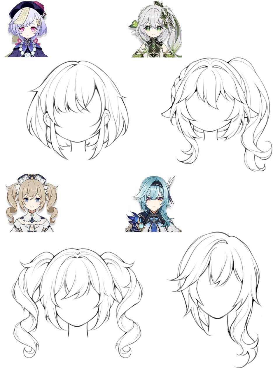 【绘画素材】我不允许还有人不会画头发!