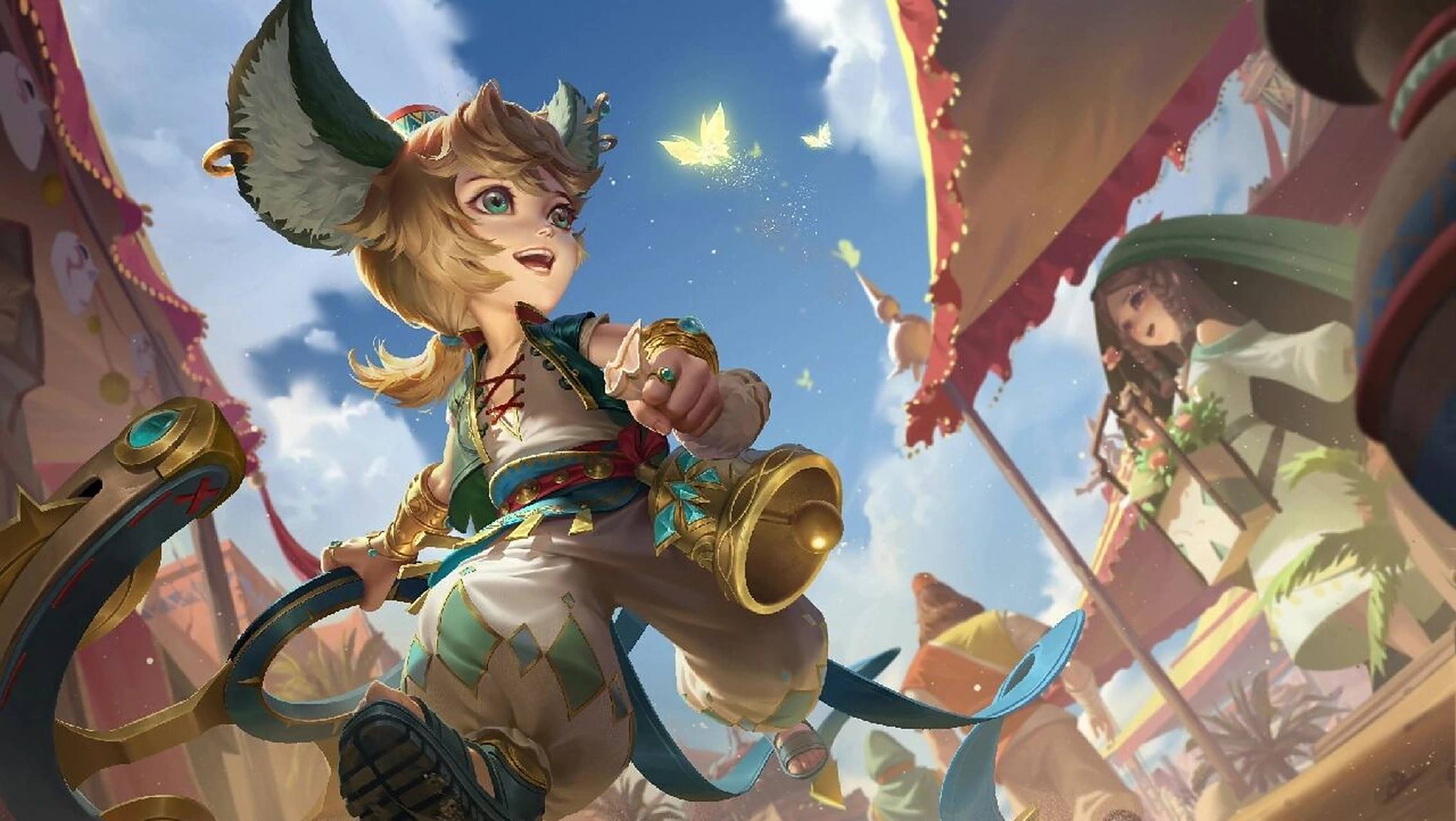 李元芳赛季新皮肤-云中旅人高清无水印海报 那么问题来了,他旁边的小