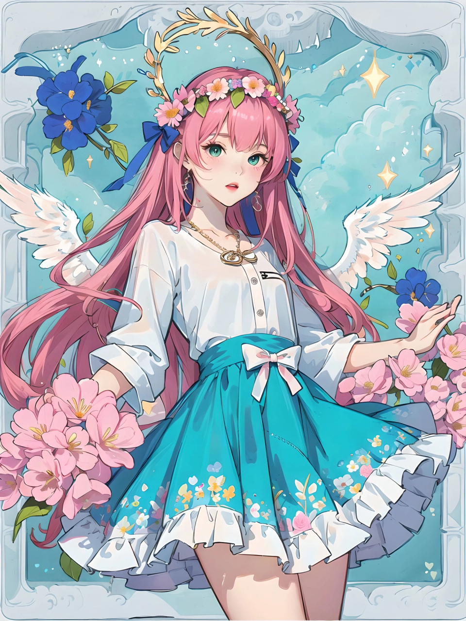 绘画素材 | 塔罗牌少女漫画