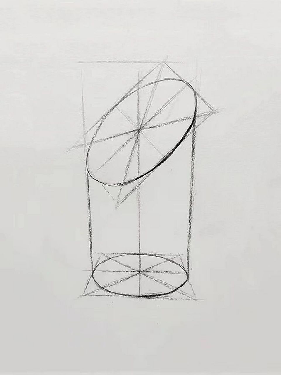 素描基础系列|斜切圆柱体超详细绘画教程 超详细的素描斜切圆柱体步骤