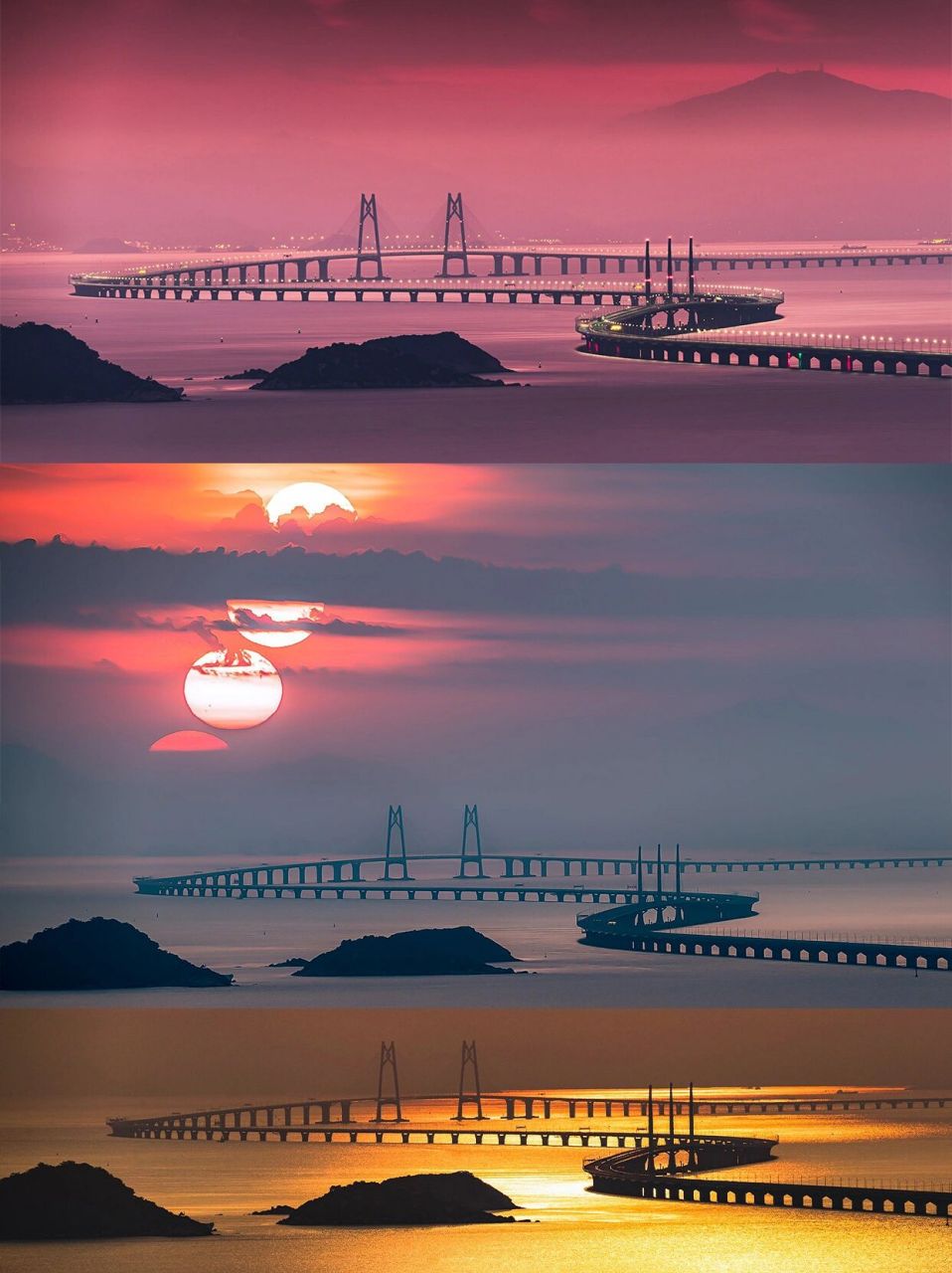 港珠澳大桥日出图片