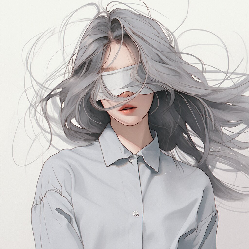 极简唯美灰色系女生头像