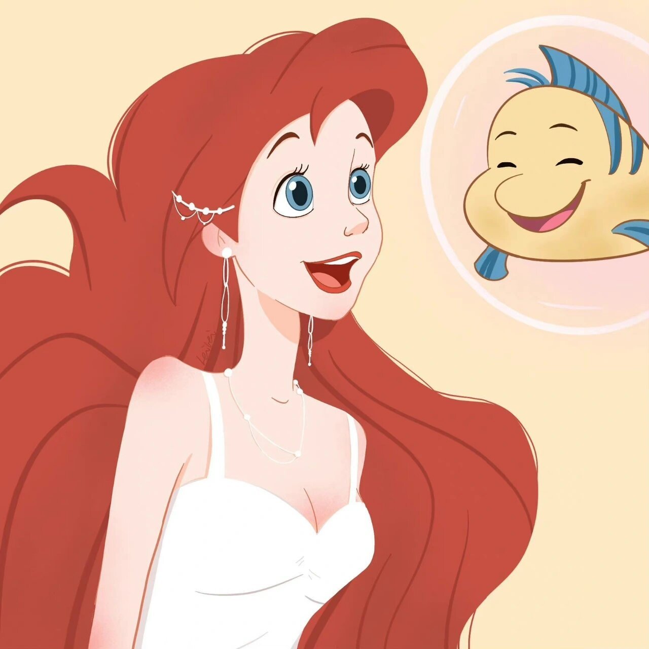 美人鱼爱丽儿头像分享195 图源画师:特别喜欢这个宝藏小姐姐画的爱丽