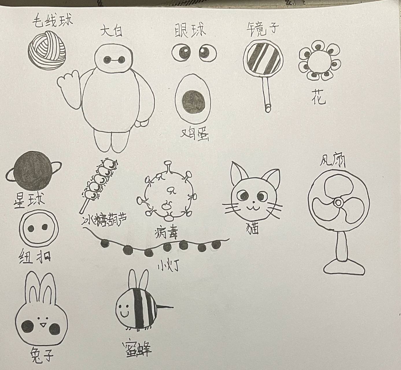 「图形创意」三角形,圆,点的循环联想 手绘