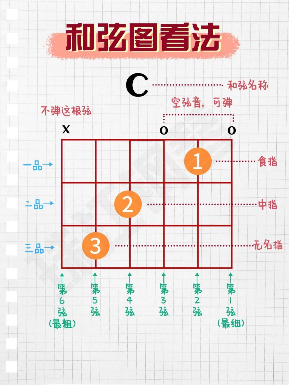 92零基础入门吉他丨认识吉他品位图,和弦 今天给薯宝们讲一下吉他