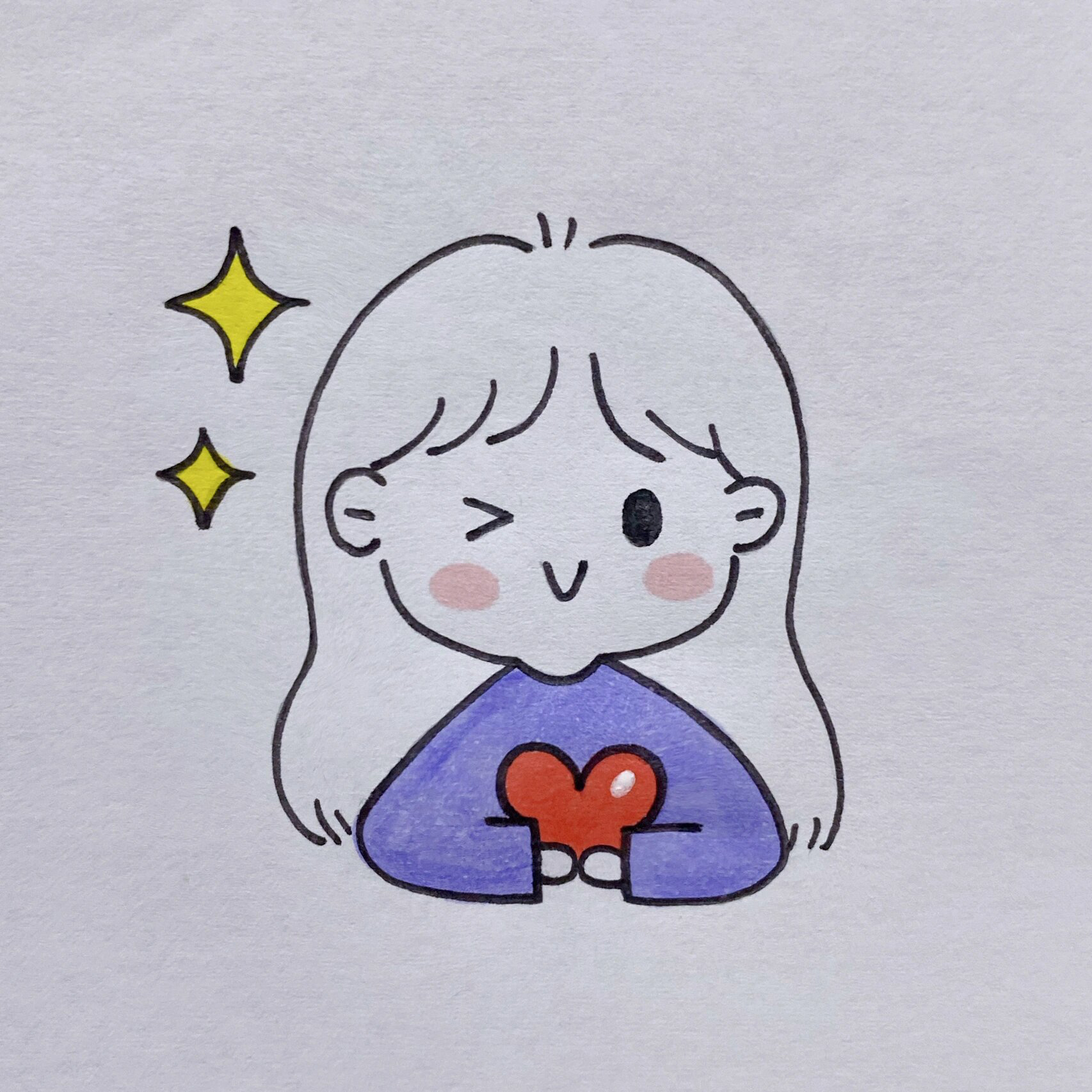 可爱小女孩简笔画教程