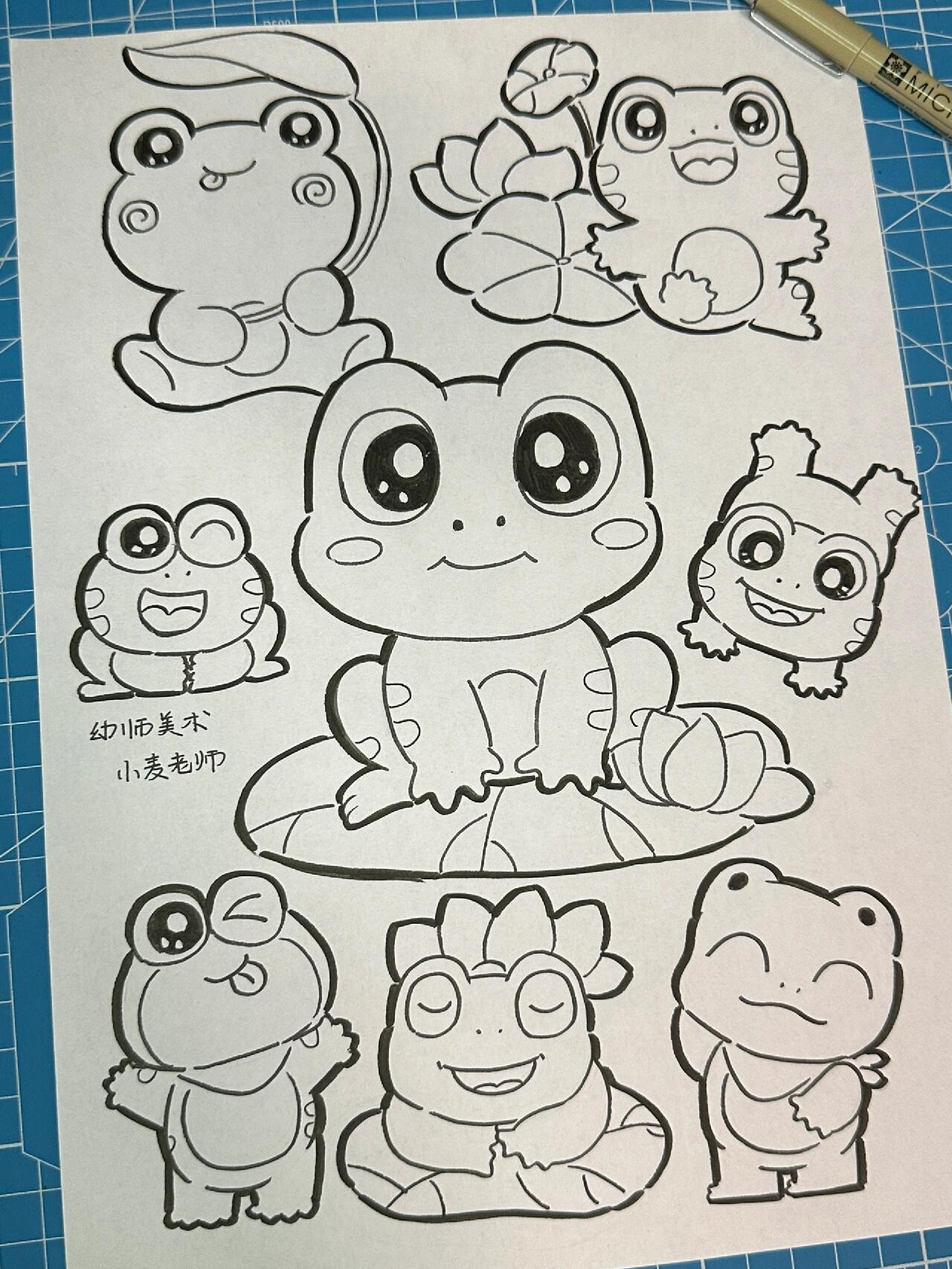 青蛙🐸简笔画合集🪷夏天主题动物